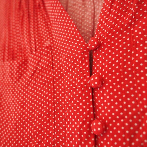 * Anthropologie Maeve Matilda Red Long Sleeve Polka Dot Blouse sz S - Picture 7 of 9